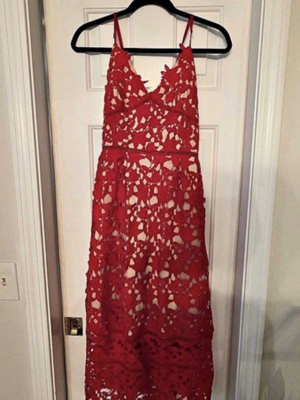 Azaleia Red Cami Midi Lace Dress
